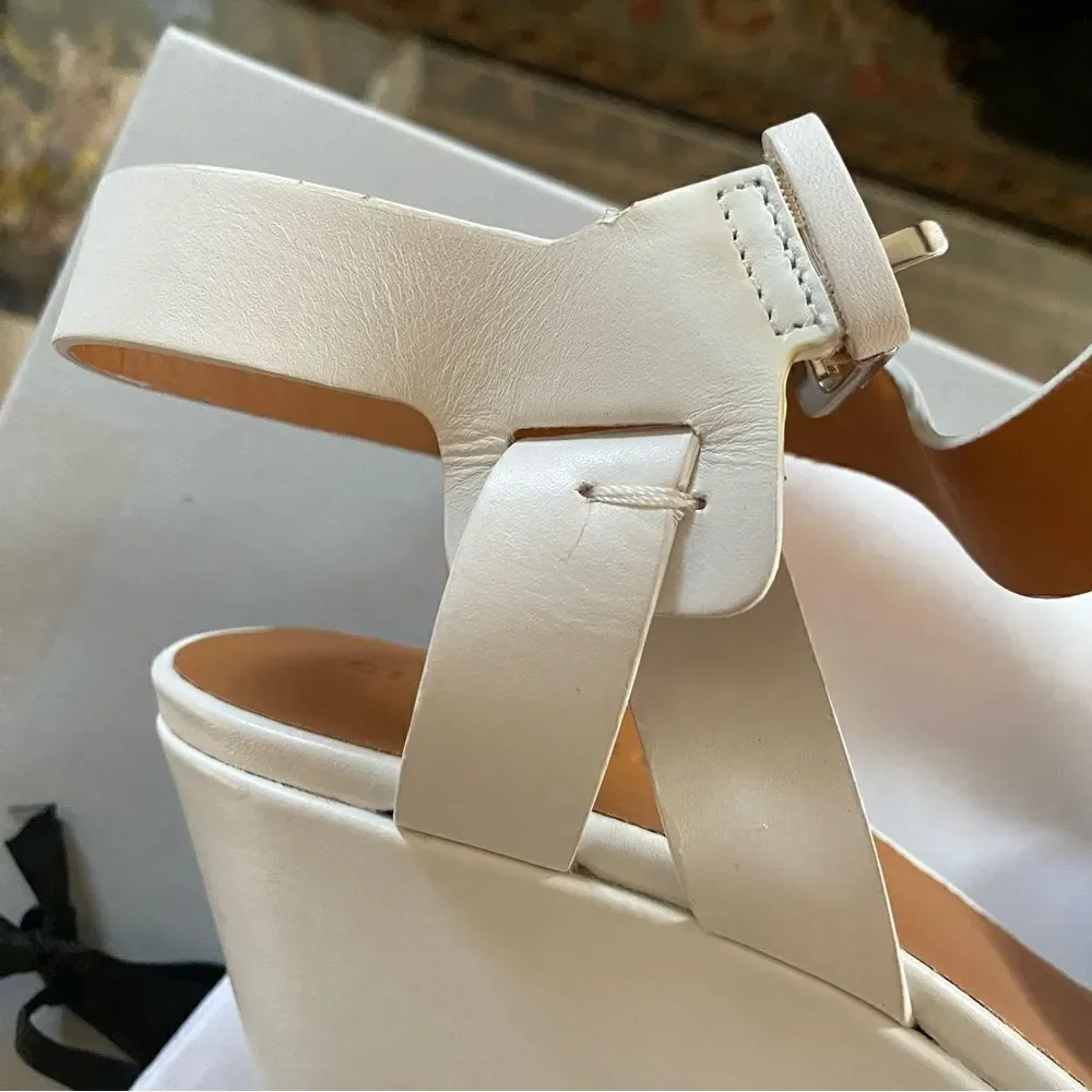 Robert Clergerie Darryl white Platforms Sandals Wedges Shoes Sz 41 10.5 NEW